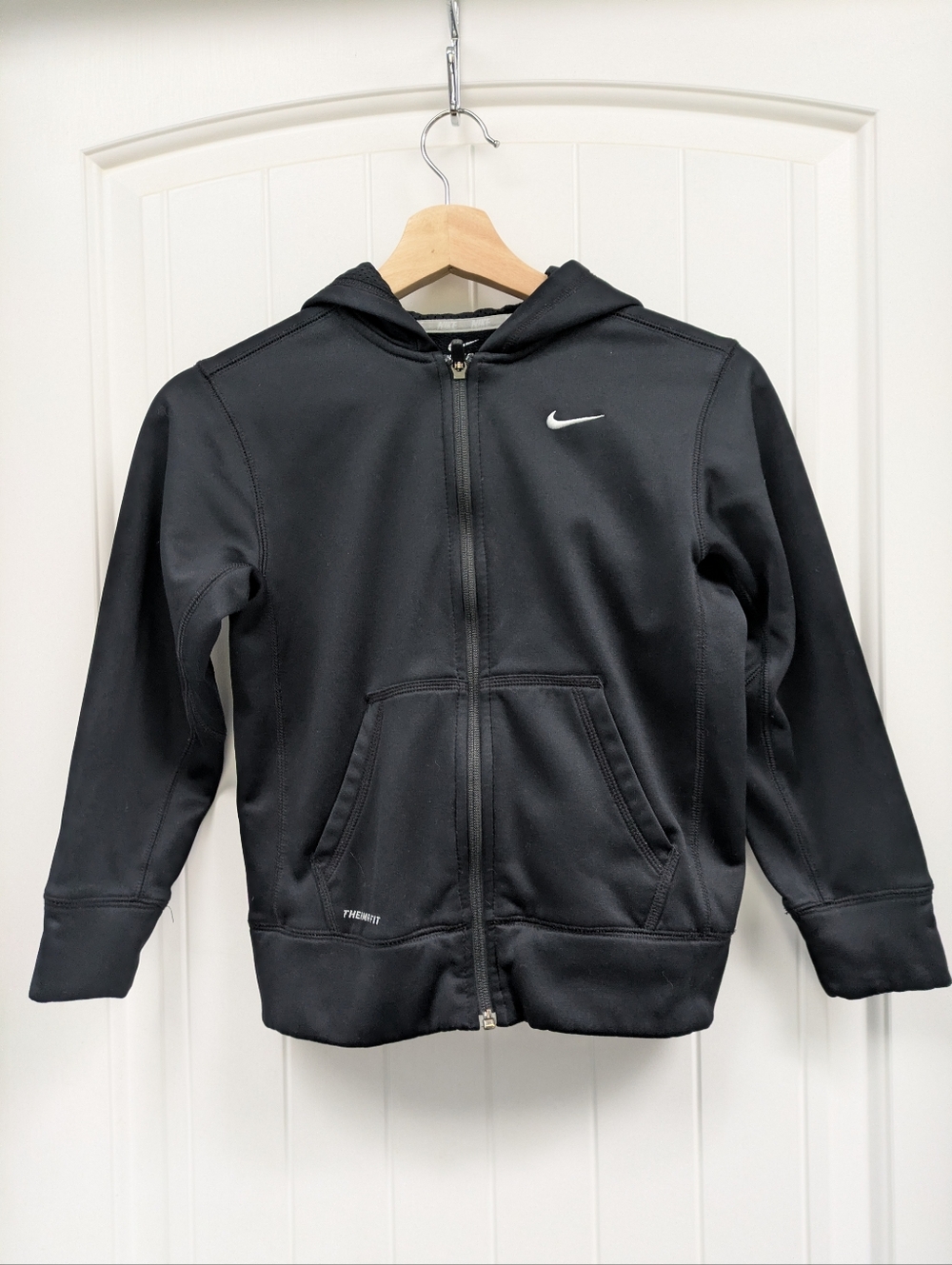 Nike Kids Black Full-Zip Hooded Sweatshirt